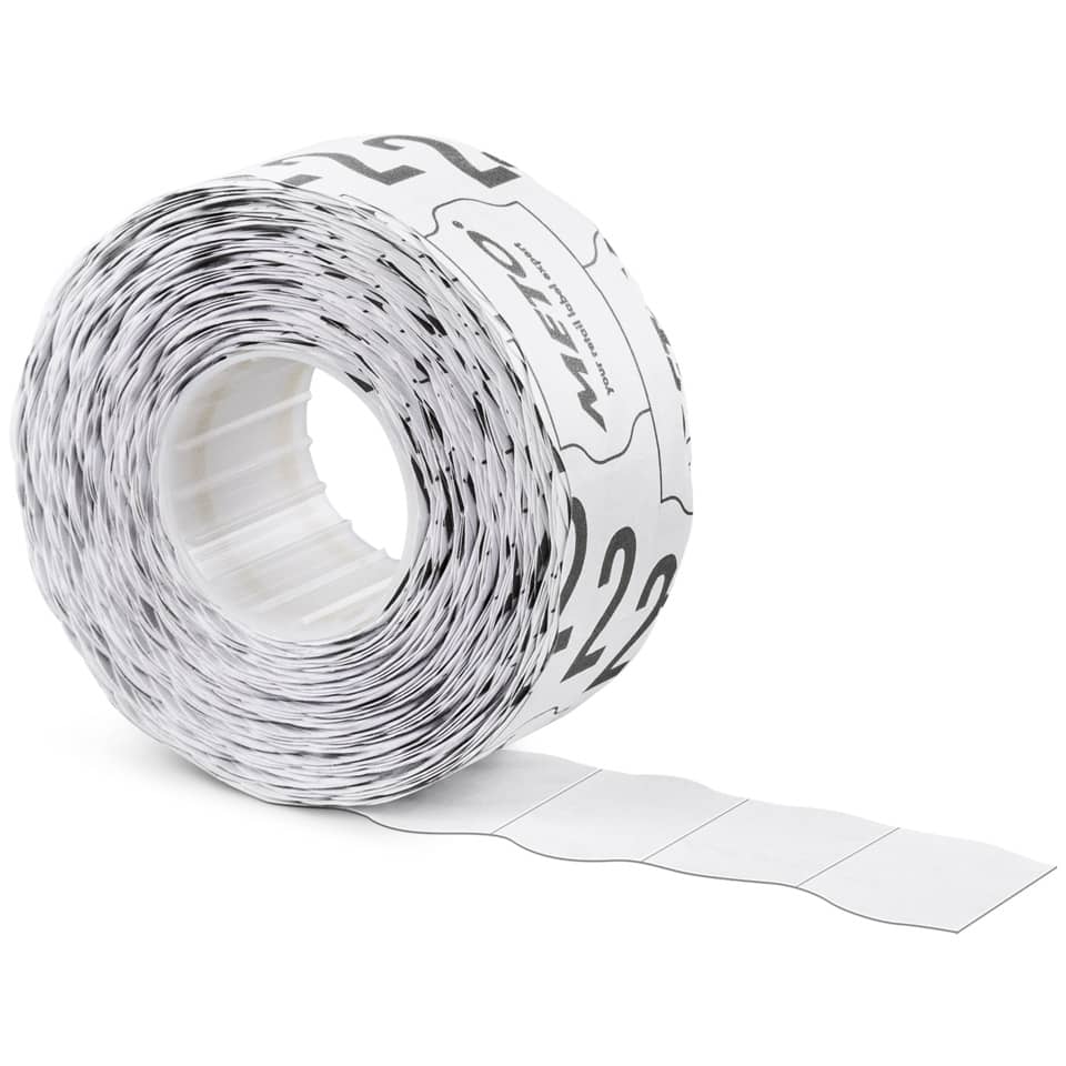 Auszeichnungsetiketten permanent, 26x16mm, 6 Rollen, weiß  ~ METO 9506167 METO 9506167 permanent