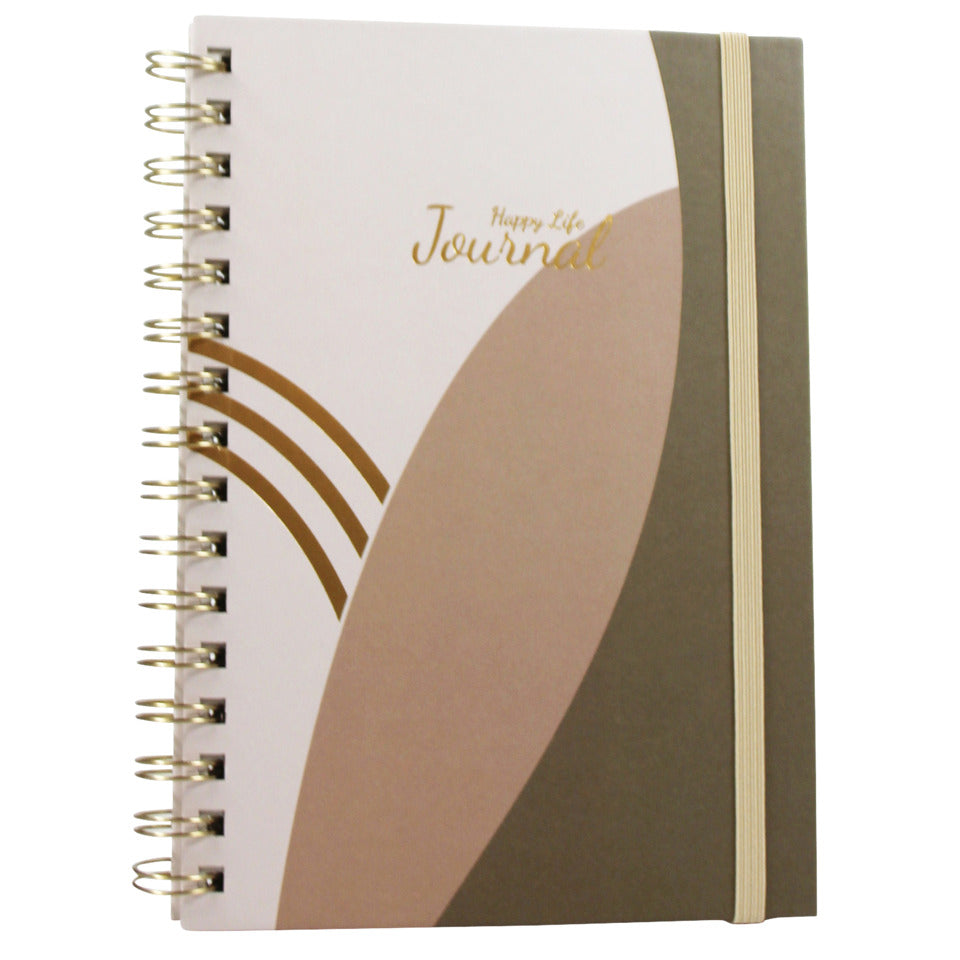 Spiralnotizbuch Happy Life, A5, 80g/m², 100 Blatt, kariert, braun DONAU 1348104-06