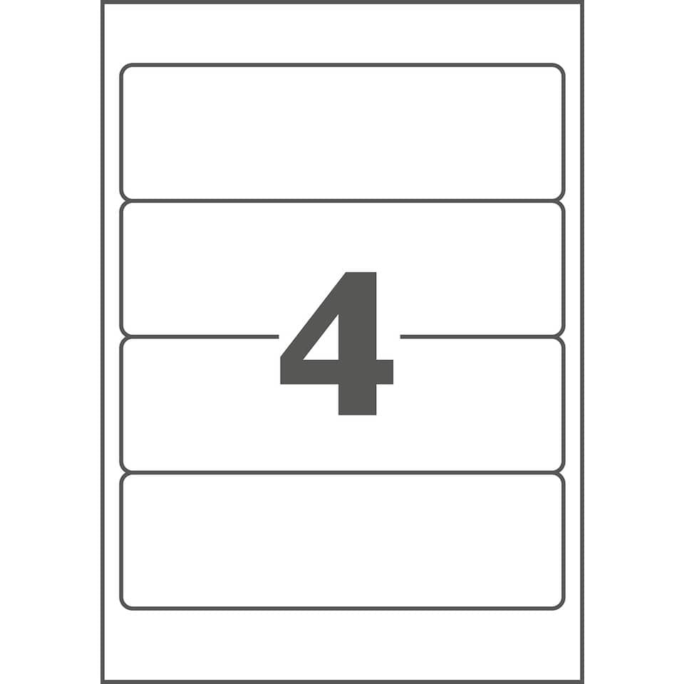 Ordnerrückenschild selbstklebend, 61 x 192 mm, breit/kurz, 400 Stück, weiß Q-CONNECT KF10960 Q-CONNECT KF10960 100 Blatt