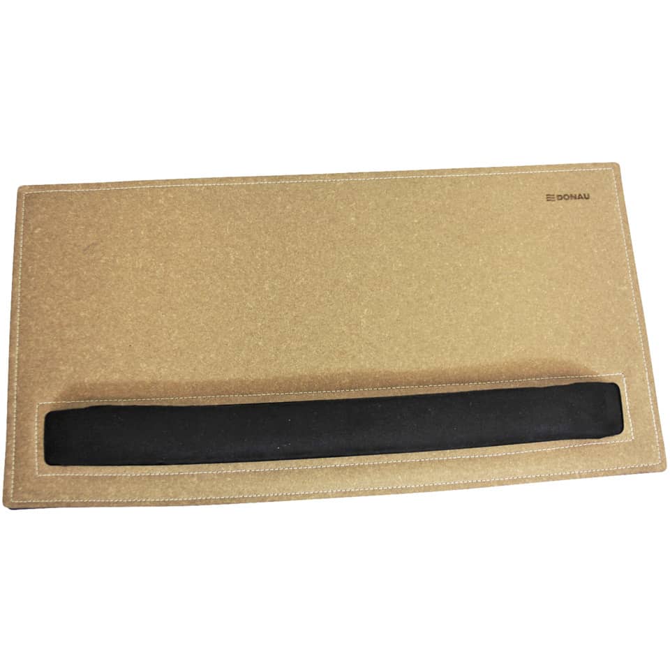 Tastaturunterlage Leder/Filz braun DONAU 2100005-02