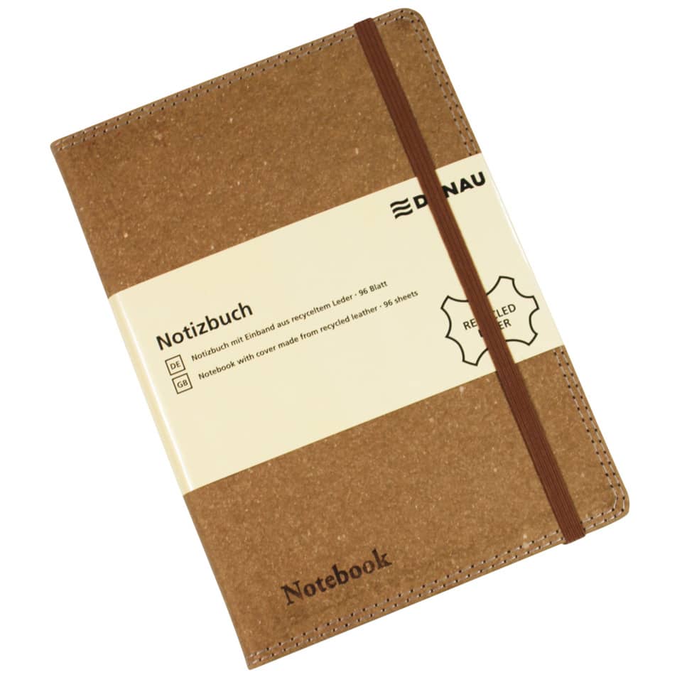Notizbuch, A5, Recyceltes Leder, braun DONAU 1350105-02