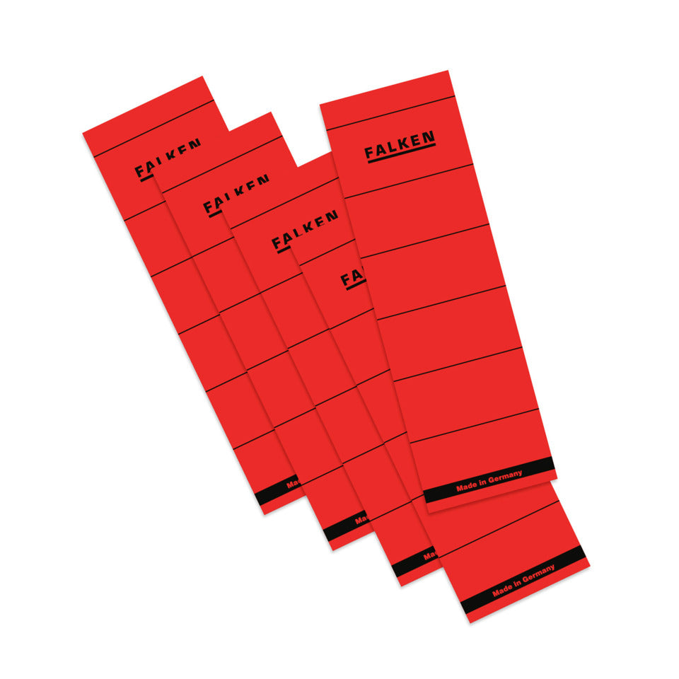 Ordnerrückenschild selbstklebend, 60 x 190 mm, breit/kurz, 10 Stück, rot FALKEN 11286754 FALKEN 11286754 60x190mm sk