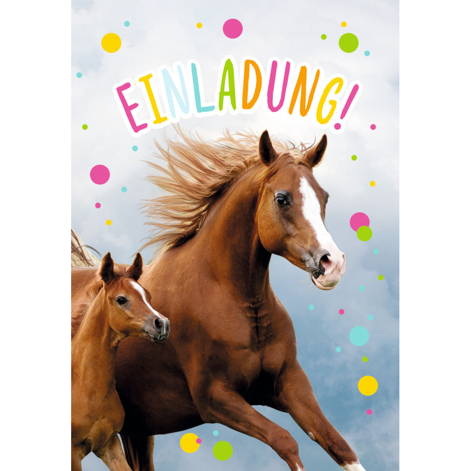 Einladungskarte Kindergeburtstag - 6 Stück, inkl. Umschlag KOMMA³ 50-023