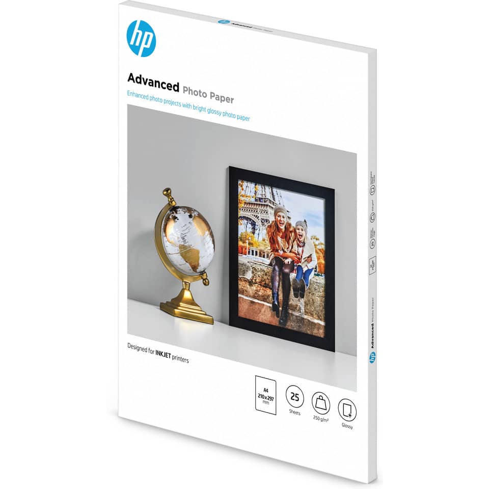 Inkjet Fotopapier glossy, A4, 250 g/m², 25 Blatt, weiß HP Q5456A HP P Q5456A Advanced 250g A4