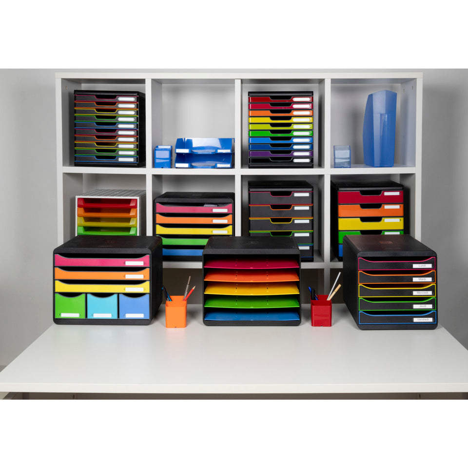 Schubladenbox STORE-BOX MAXI 6 offene Laden, Regenbogen EXACOMPTA 306798D EXACOMPTA 306798D quer
