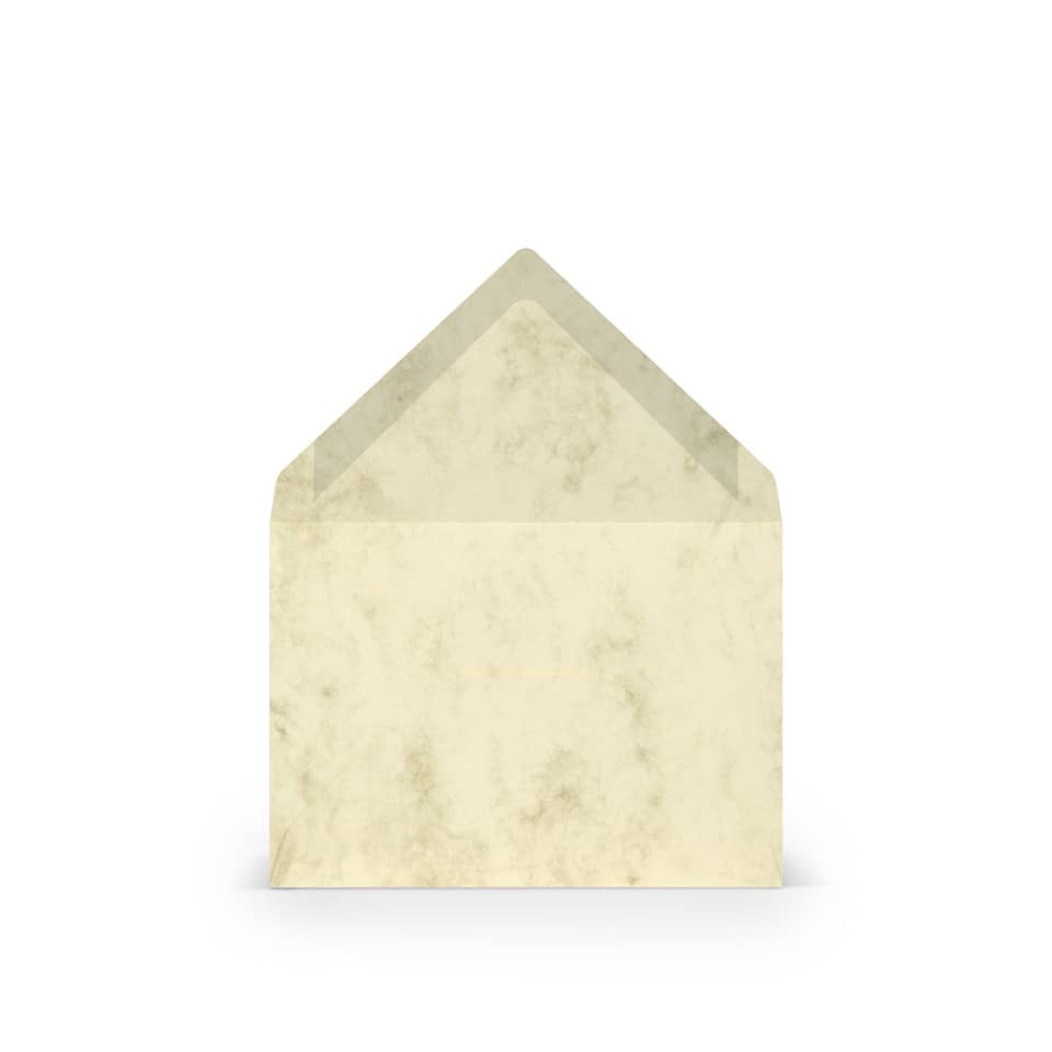 Briefumschlag Coloretti, C7, 80g/m², nassklebend, 5 Stück, chamois marmora RÖSSLER 220707506