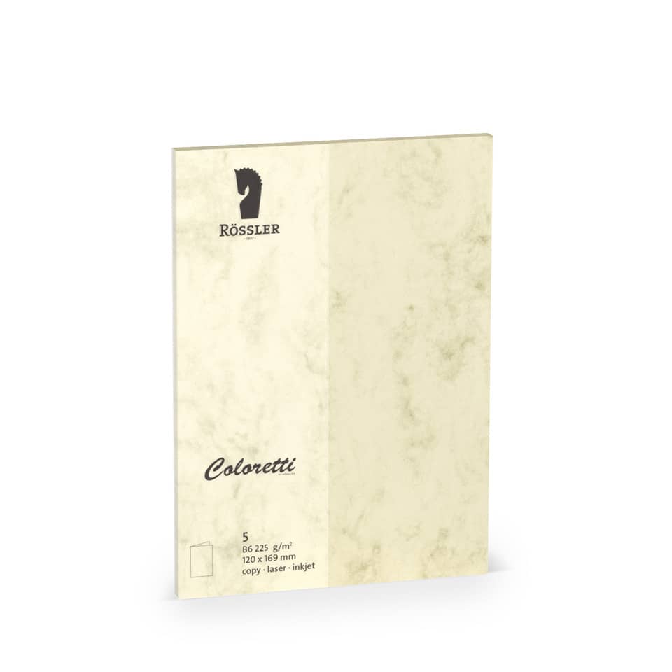 Briefkarte Coloretti, B6hd, 225g/m², 5 Stück, chamois RÖSSLER 220719506 COLORETTI 220719506