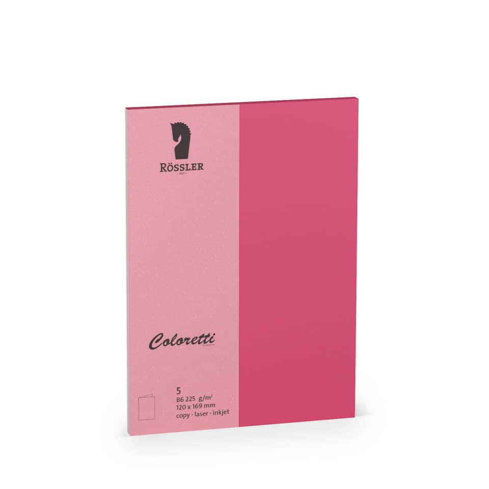 Briefkarte Coloretti, B6hd, 225g/m², pink RÖSSLER 220719554 COLORETTI 220719554