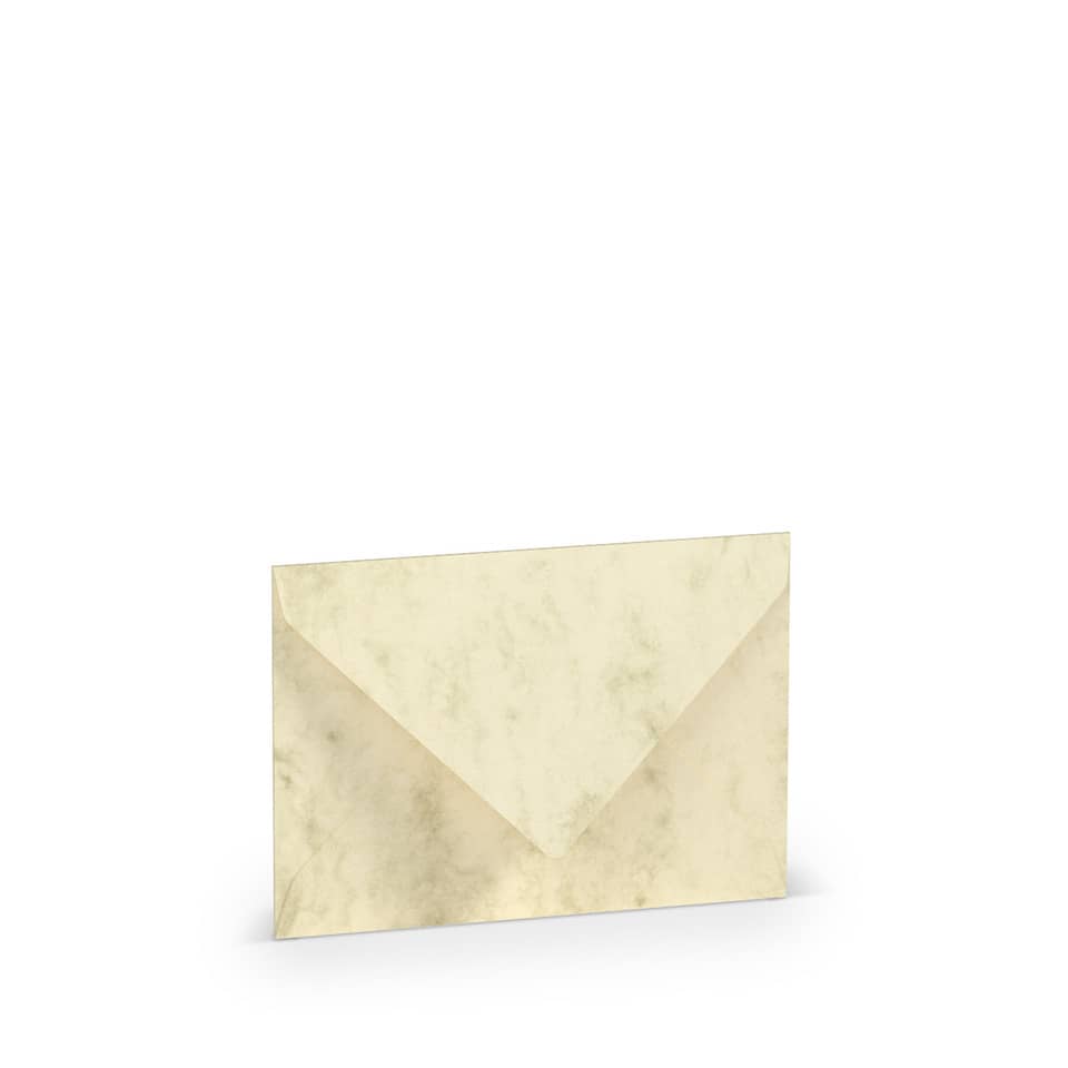 Briefumschlag Paperado, C7, 100g/m², SF, nassklebend, chamois marmora RÖSSLER 16400706 RÖSSLER 16400706   81x114mm gerippt