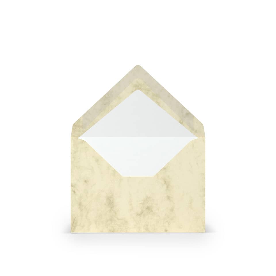 Briefumschlag Paperado, C7, 100g/m², SF, nassklebend, chamois marmora RÖSSLER 16400706 RÖSSLER 16400706   81x114mm gerippt