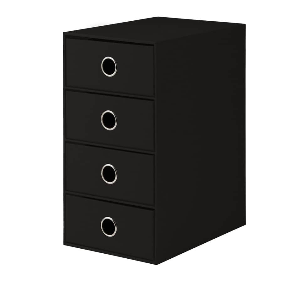 Schubladenbox Soho, A4, 4er, schwarz RÖSSLER 1524452704 SOHO 1524452704