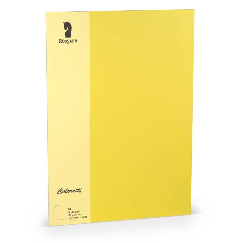 Blatt Coloretti, A4, 80g/m², 10 Stück, goldgelb RÖSSLER 220701543 COLORETTI 220701543