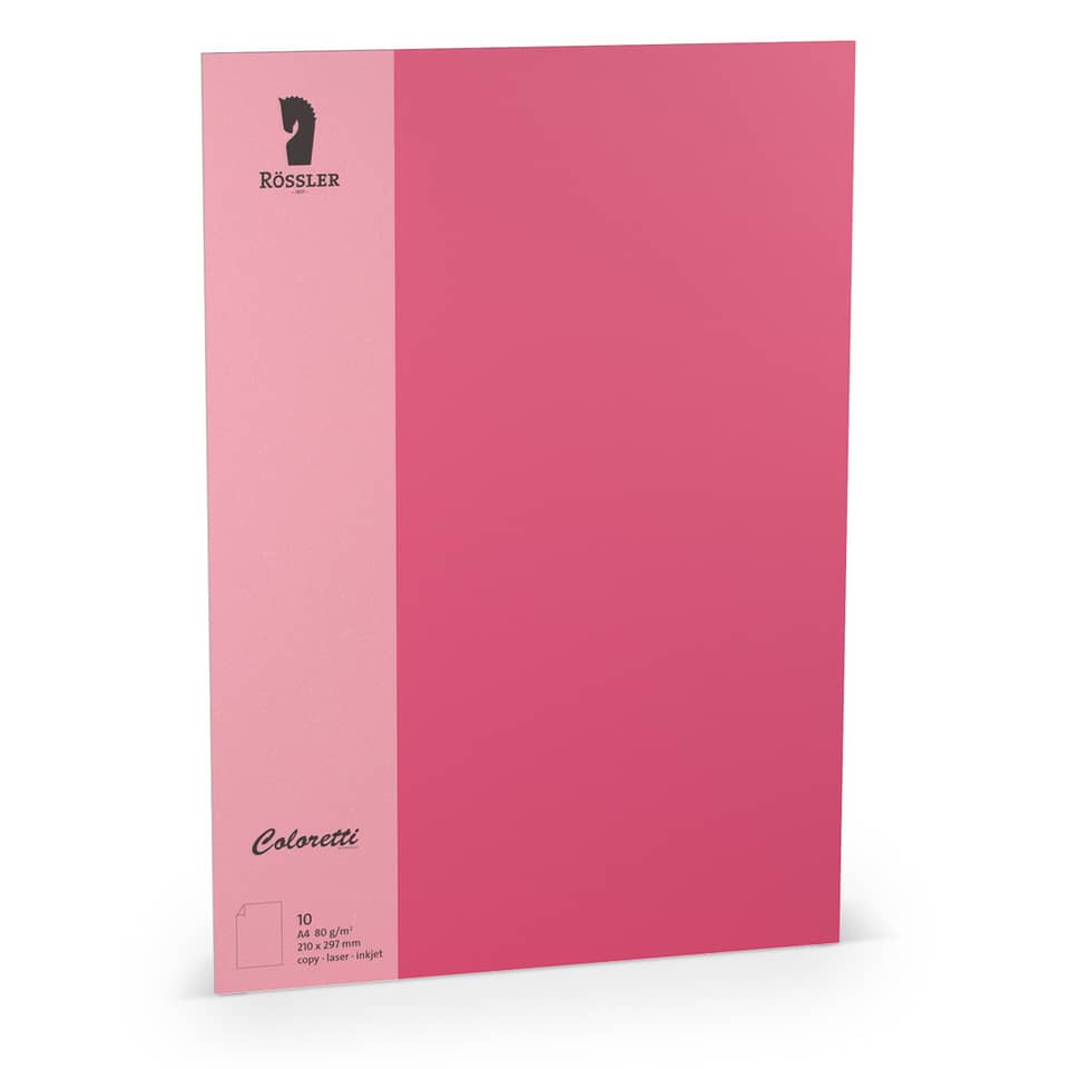 Blatt Coloretti, A4, 80g/m², 10 Stück, pink RÖSSLER 220701554 COLORETTI 220701554