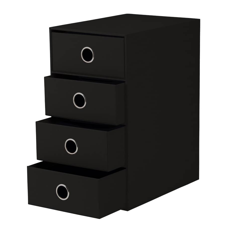 Schubladenbox Soho, A4, 4er, schwarz RÖSSLER 1524452704 SOHO 1524452704