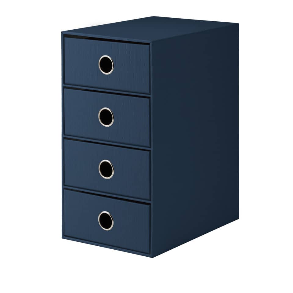 Schubladenbox Soho, A4, 4er, navy RÖSSLER 1524452904