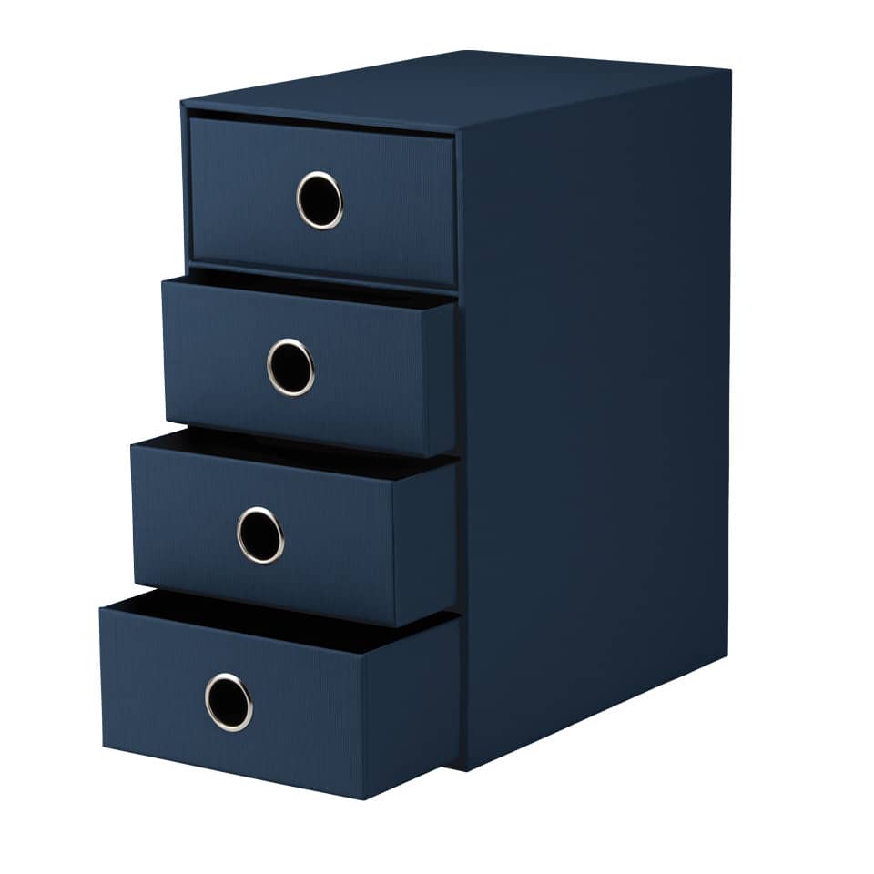 Schubladenbox Soho, A4, 4er, navy RÖSSLER 1524452904