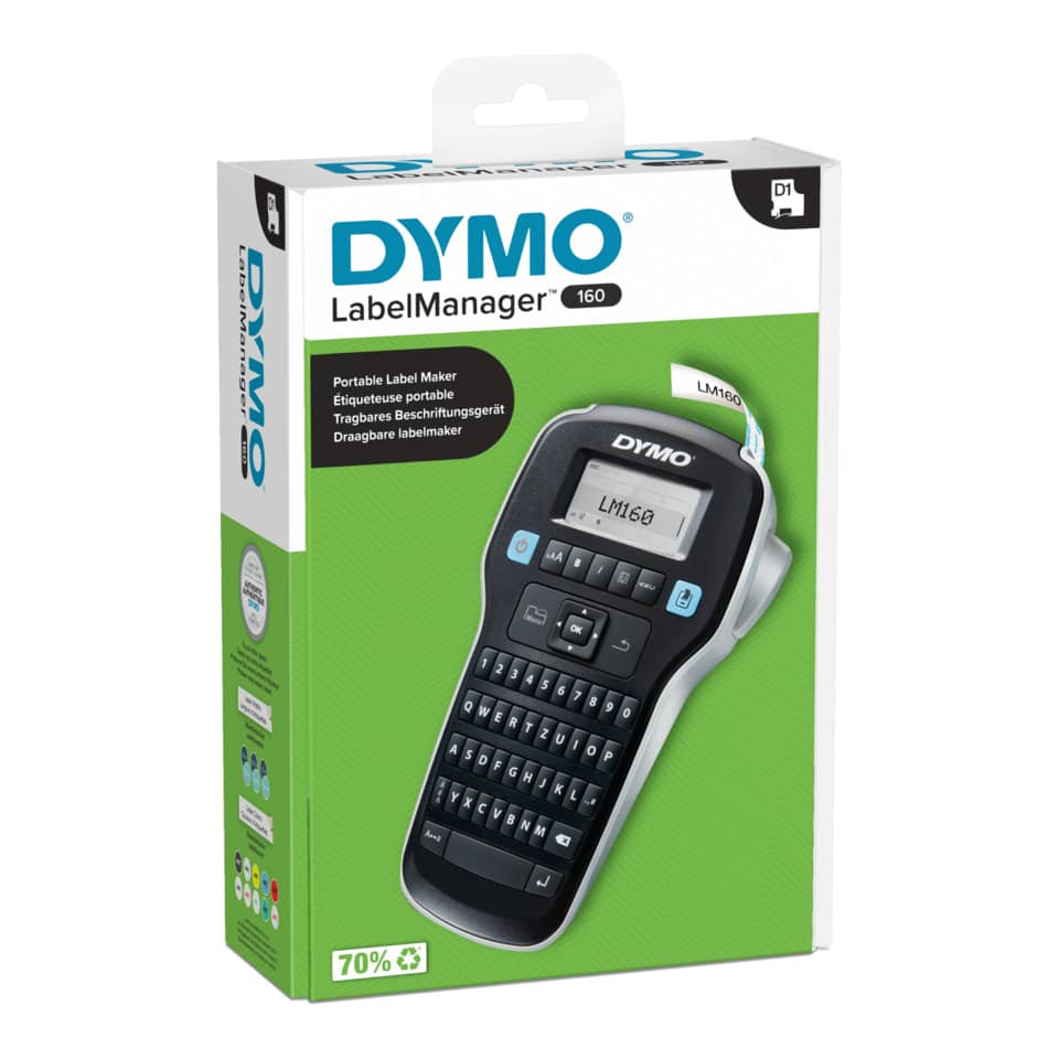 Beschriftungsgerät LabelManager™ 160, QWERTZ-Tastatur, schwarz/silber DYMO 2174611 DYMO 2174611 QWERTZ-Tastatur