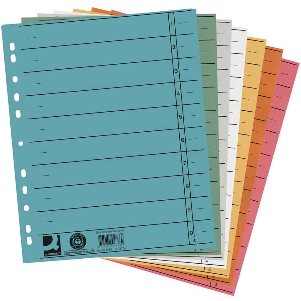 Trennblatt, A4, 100 Stück, grau Q-CONNECT KF02789
