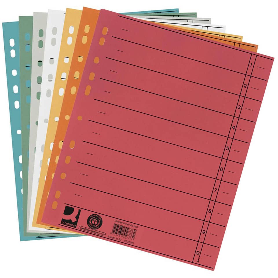 Trennblatt, A4, 100 Stück, weiß Q-CONNECT KF02785