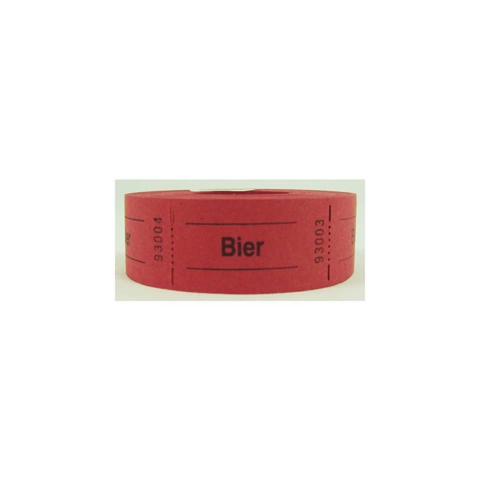 Gutscheinrolle Bier, 1000 Abrisse, rot WOLF & APPENZELLER 601014 601014  1000Abrisse