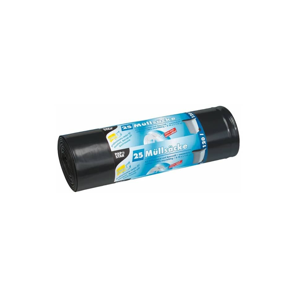 Müllsack, 120L, 25 Stück, schwarz STARPAK 12134 PAPSTAR 12134 LDPE 120L