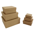 Geschenkkarton Packpapier, 6 teilig, quadrat, natur  52558 52558   6tlg Quadrat
