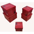 Weihnachts-Geschenkkarton Bäumchen, 5-teilig, rot  52537 52537   5tlg Würfel
