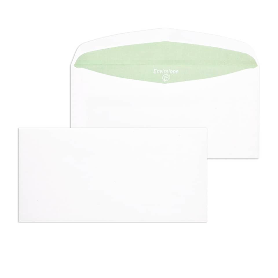 Briefumschlag ohne Fenster, DIN lang, 80g/m², nassklebend, 1000 Stück, weiß ENVIRELOPE 30005401 ENVIRELOPE 30005401 1000ST