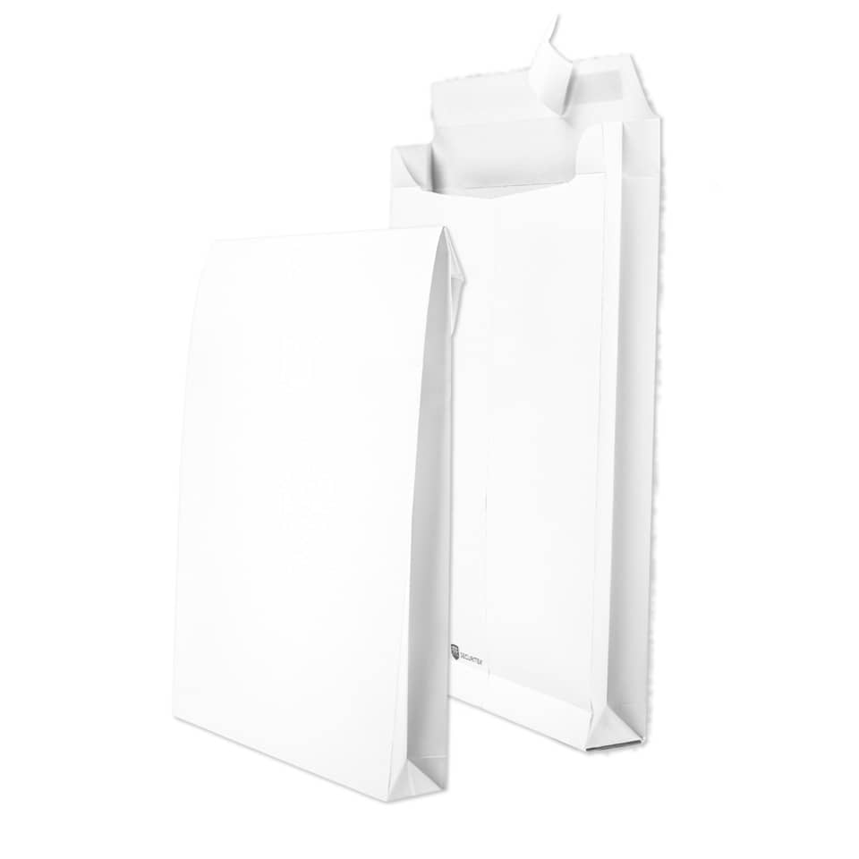 Versandtasche mit Falte, B4, 130g/m², Haftklebend, 100 Stück, weiß SECURITEX 30001249 SECURITEX 30001249 100ST