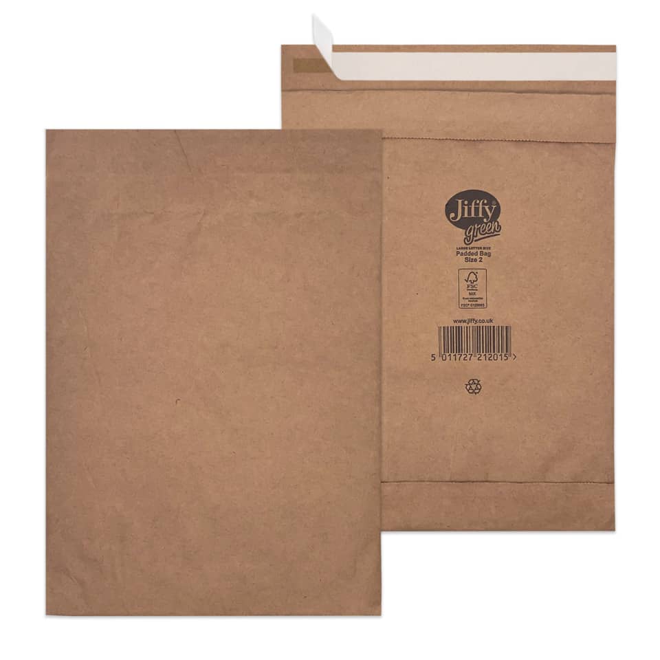 Polsterversandtasche, Typ 2, 210x280mm, braun JIFFY 30001312