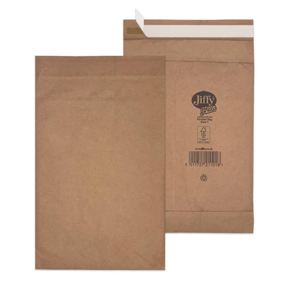 Polsterversandtasche, Typ 1, 180x280mm, braun JIFFY 30001311 30001311 für A5