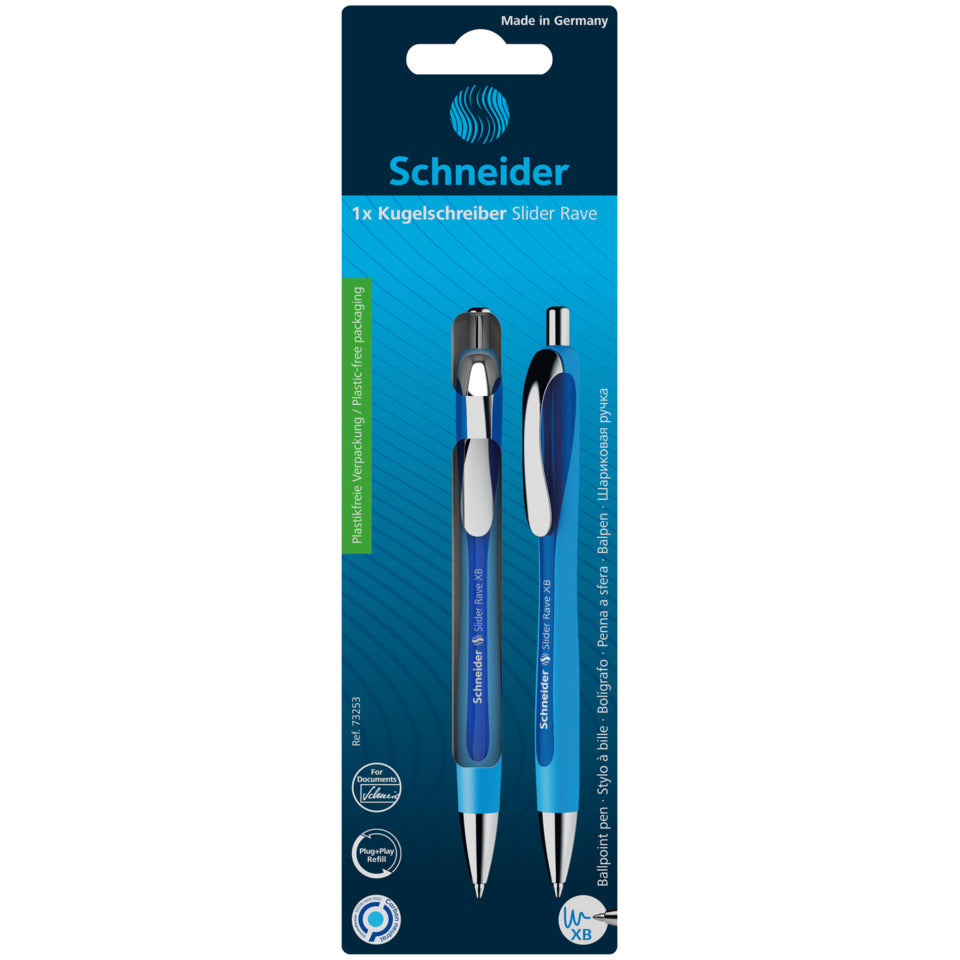 Kugelschreiber Slider Rave, Druckmechanik, XB, blau SCHNEIDER 73253 SCHNEIDER 73253 RAVE