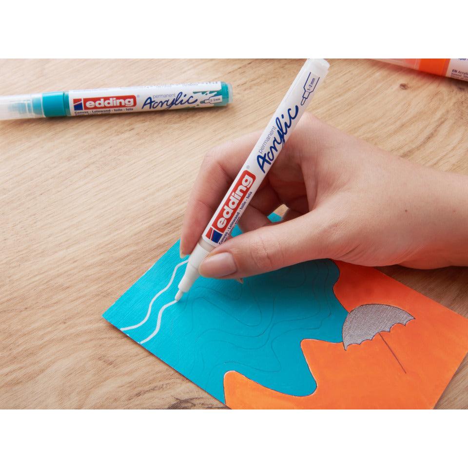 Acrylmarker 5300, Rundspitze, 1-2mm, verkehrsweiß EDDING 5300922 EDDING 5300922 Rundspitze