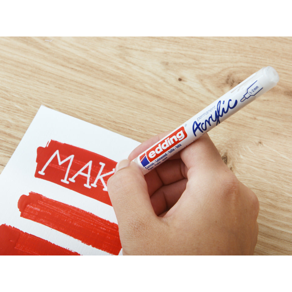 Acrylmarker 5300, Rundspitze, 1-2mm, verkehrsweiß EDDING 5300922 EDDING 5300922 Rundspitze