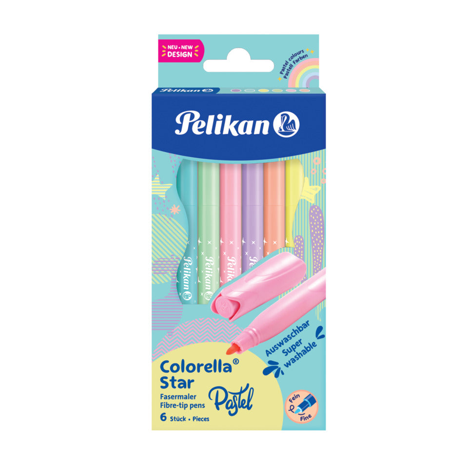 Faserschreiberetui Colorella Star Pastell, 6 Stück, sortiert PELIKAN 300009804 PELIKAN 300009804 822282 C302/6