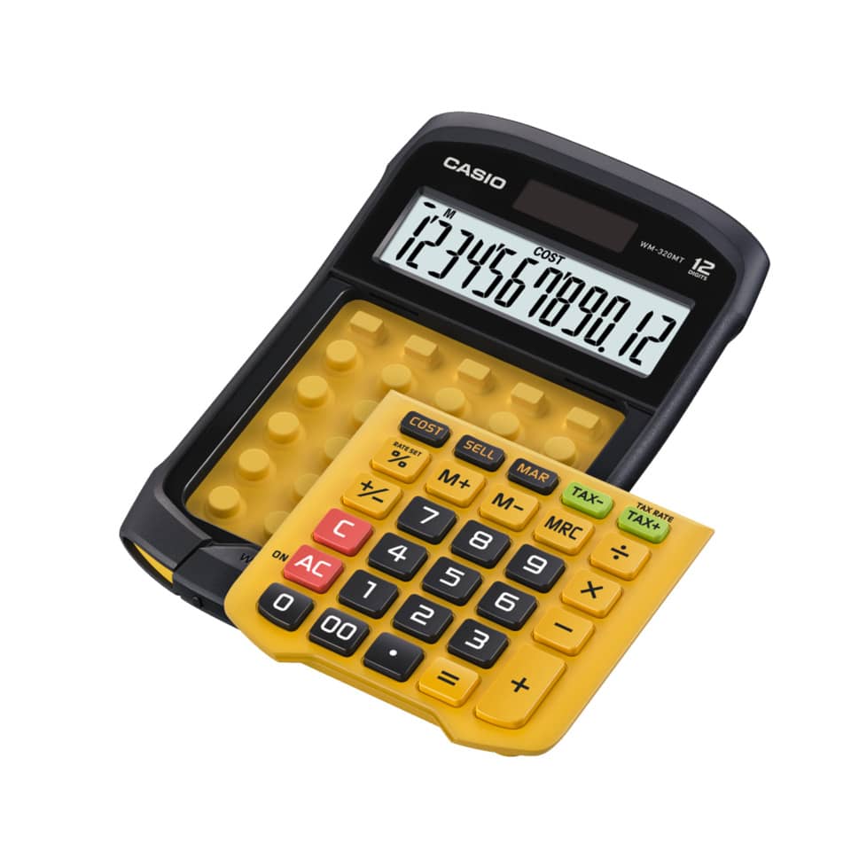 Tischrechner klein, abwaschbar, wasser-/staubfest, für anspruchsvolle Arbeitsumgebungen CASIO WM-320MT CASIO WM-320MT Batterie