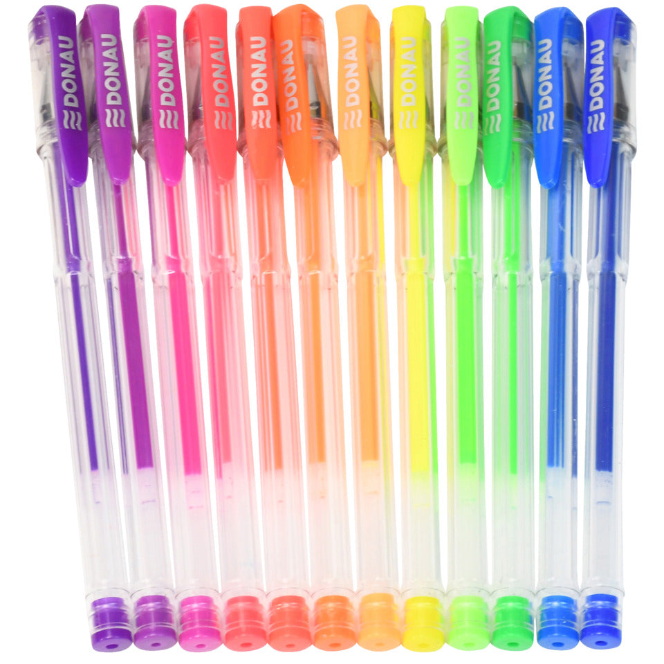 Gelschreiber Neon, 12 Stück, Etui DONAU 5110300-99