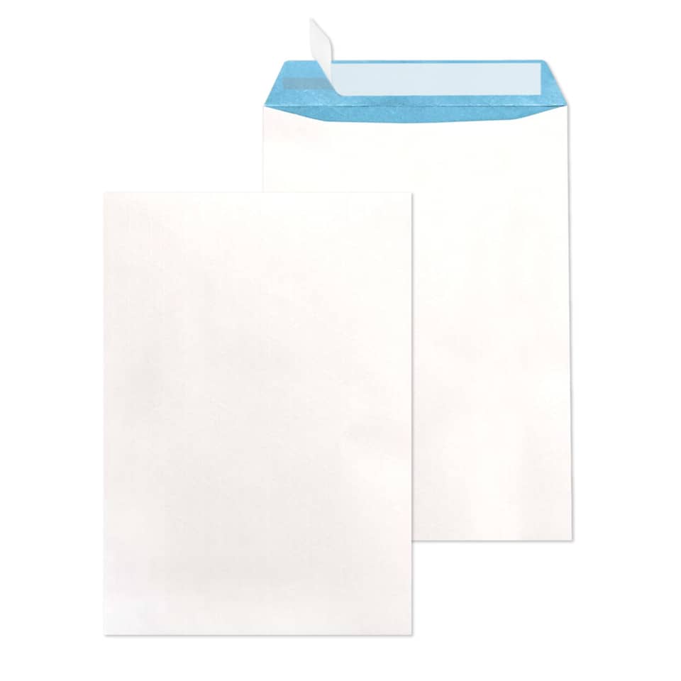 Versandtasche, B4, 135g/m², Haftklebend, 250 Stück, weiß/blau MAILMEDIA 30005508 MAILMEDIA 30005508 fadenverstärkt