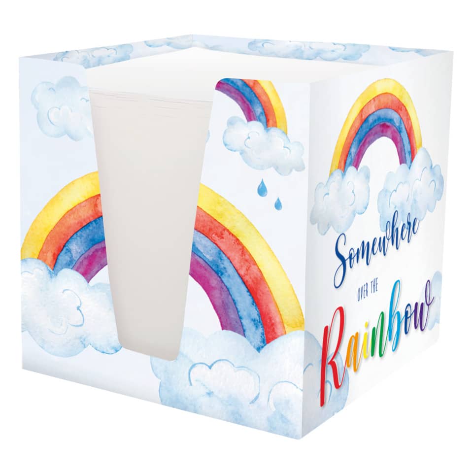 Notizklotz "Rainbow", 70 g/qm, 92 x 92 x 92 mm, weiß, 900 Blatt RNK 46789 RNK 46789 9x9x9cm