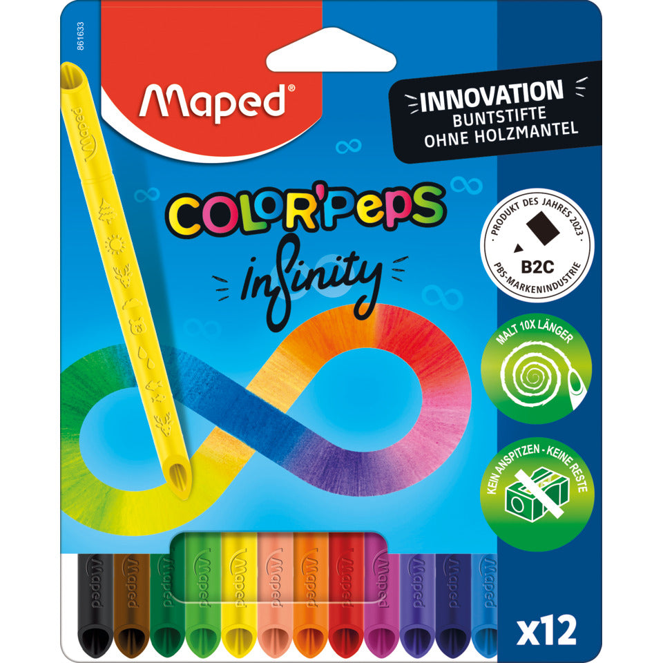 Farbstiftetui Color'Peps Infinity, 12 Stück, sortiert MAPED M861600 MAPED 861633