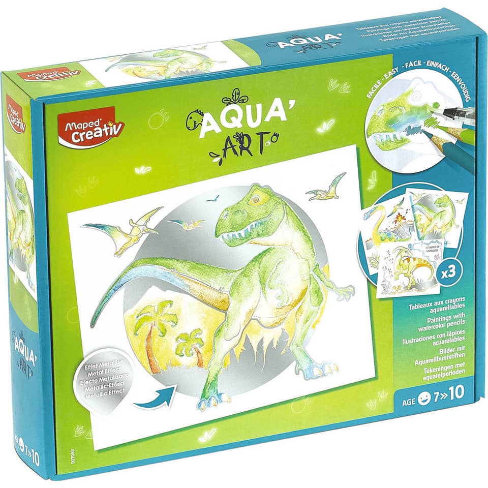 Ausmal-Set AQUA'ART - Dino, 14-teilig, bunt CREATIV 907058 CREATIV 907058 AQUA'ART