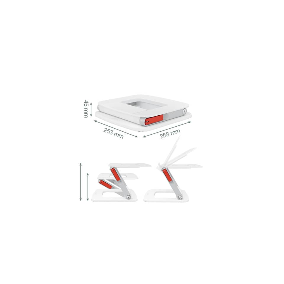 Notebookständer Ergo Multi-Winkel, 13" bis 15", 6-fach verstellbar, weiß LEITZ 6424-00-01 LEITZ 6424-00-01 Ergo