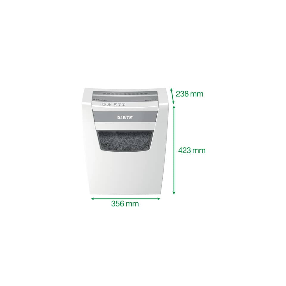 Aktenvernichter IQ Office S, Partikelschnitt 4 x 28 mm, P-4, 23L, 12 Blatt, weiß LEITZ 8099-00-00 LEITZ 8099-00-00 Office S Premium