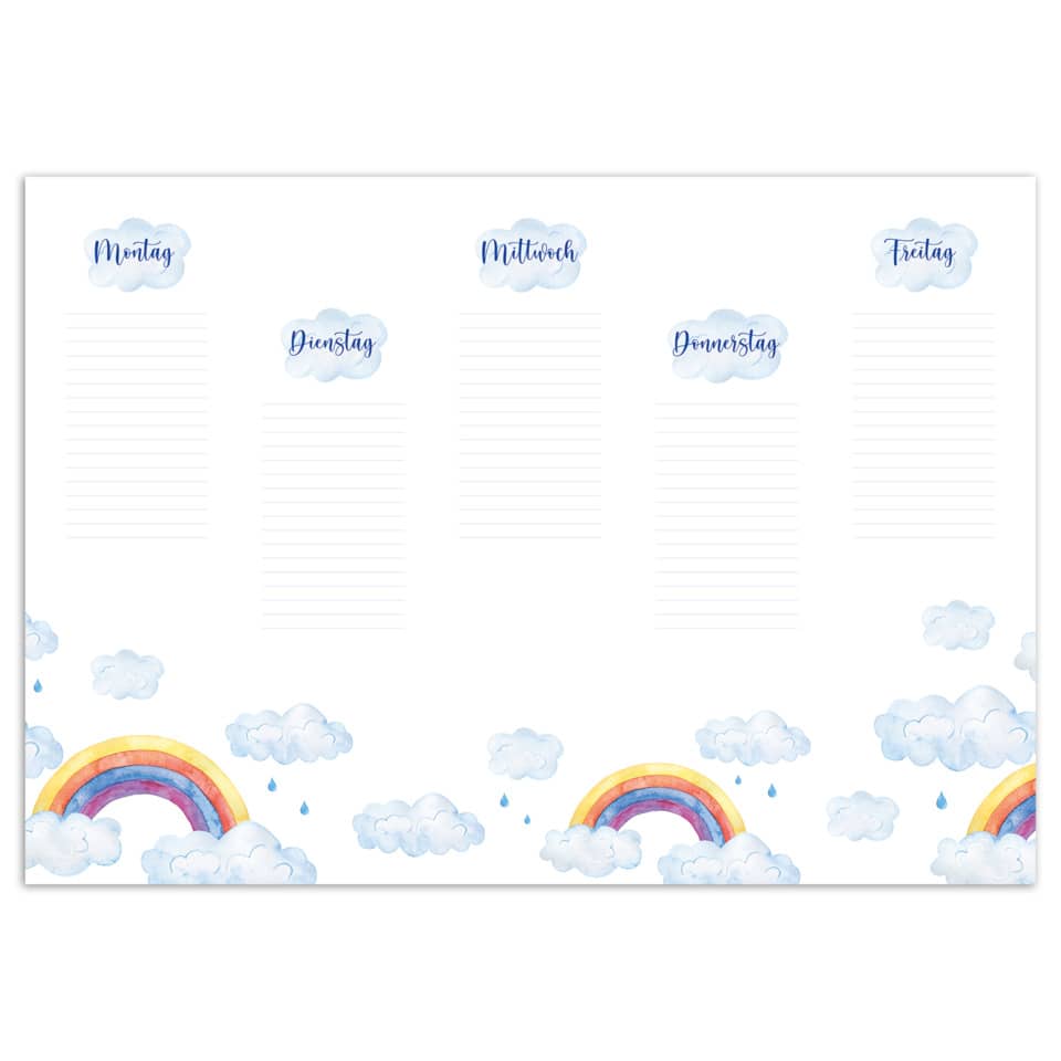 Schreibunterlage "Rainbow blanko" 600 x 420mm, 25 Blatt, Papier RNK 46659 RNK 46659 600x420mm 25BL