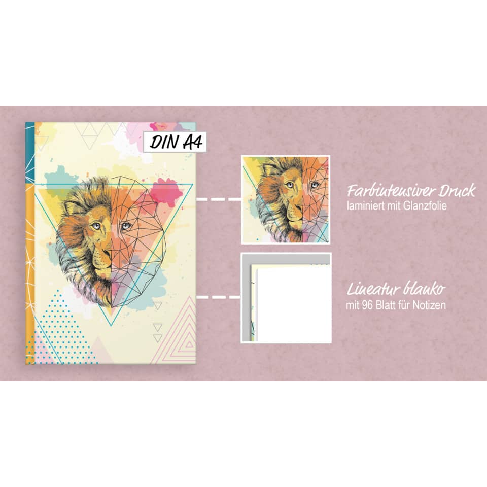 Notizbuch "Lion", A4, 96 Blatt, blanko RNK 46809
