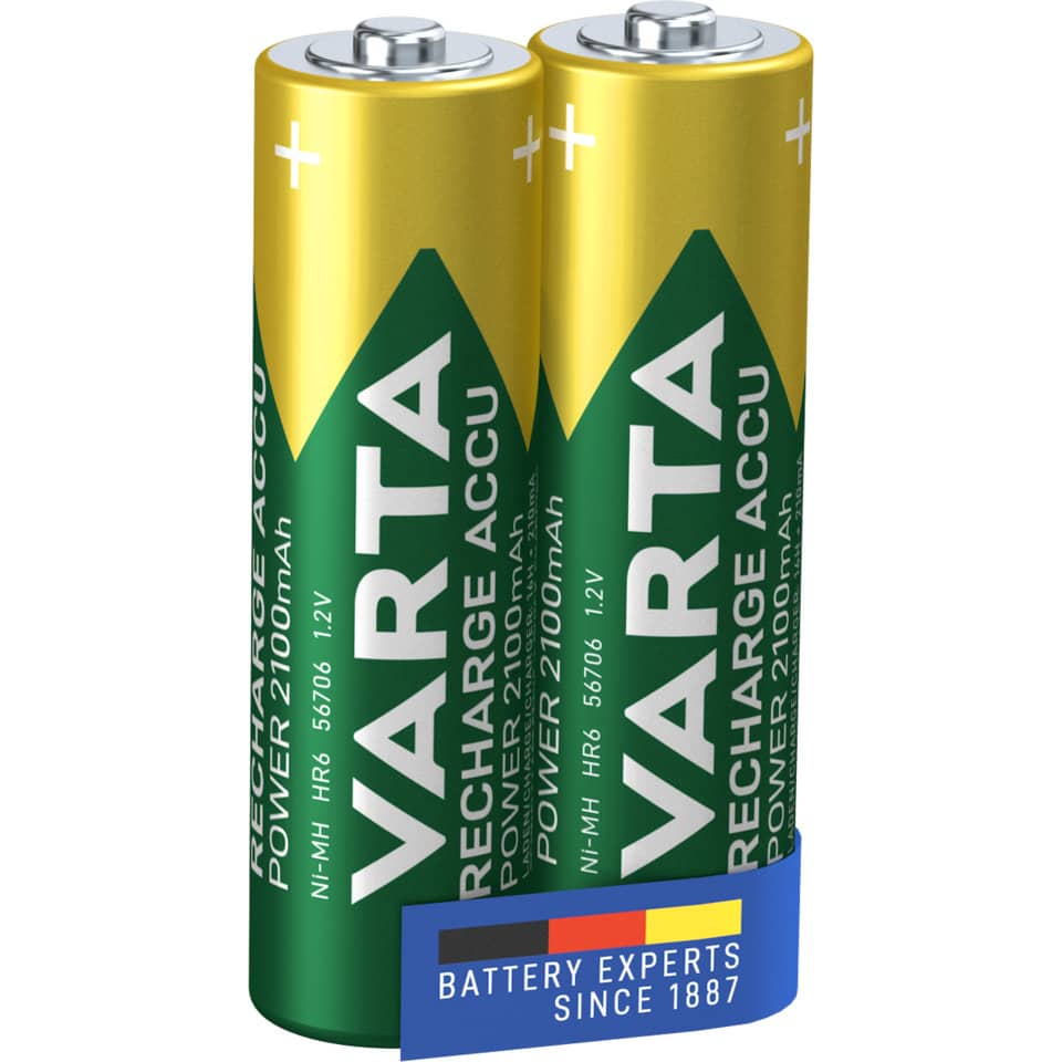 Batterie Akku Power, HR06/AA/Mignon, NiMH 2100mAh, 2 Stück VARTA 56706101402