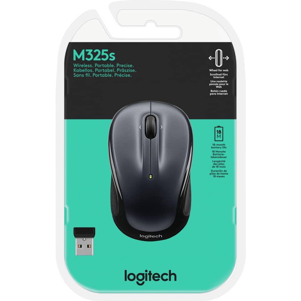 Maus M325s Wireless, 5 Tasten, 1000dpi, schwarz LOGITECH 910-006812