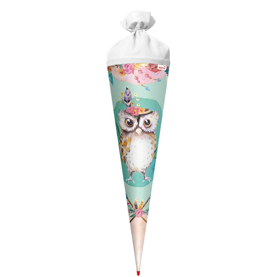 Schultüte Eule Lieselotte, 70cm, Filzverschluss ROTH 677467 ROTH 677467 Filzverschluss