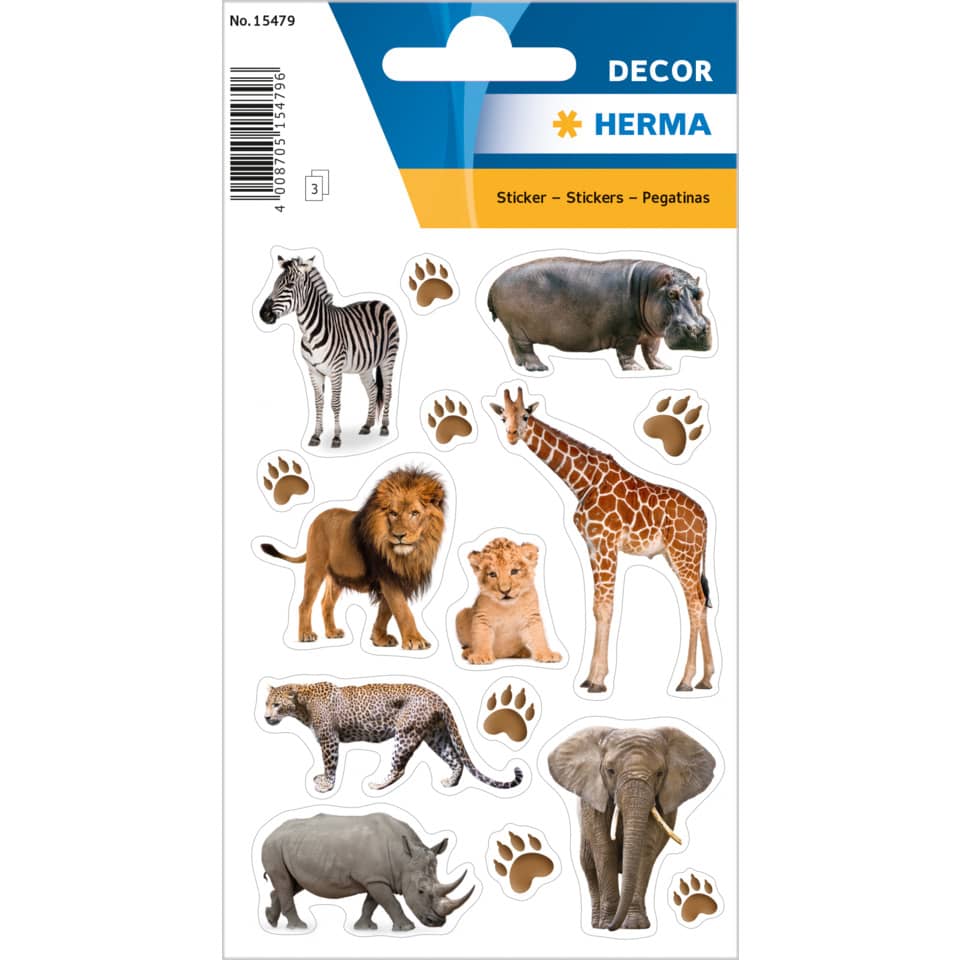 Sticker Afrika Tiere, 36 Stück HERMA 15479