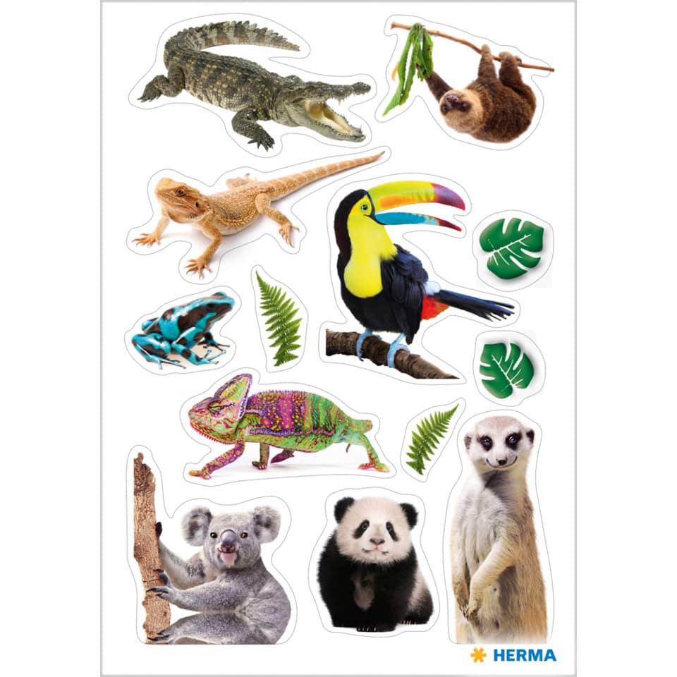 Sticker Exotische Tiere, 36 Stück HERMA 15478